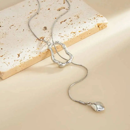Unique Sexy Long Chain Geometric Pendant Choker Necklace for Women Vintage Adjustable Sweater Cross Chain Jewelry Gift