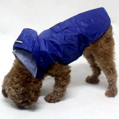 Large Pet Dog Face Raincoat Waterproof Polyester Safety Reflective Stripe Rain Jacket for Golden Retriever Labrador Husky S-6XL