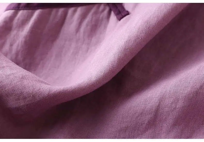 2023 Chinese Style Embroidery Blouse for Women  Summer O-neck Short Sleeve Cotton and  Linen traditional Tang suit Top