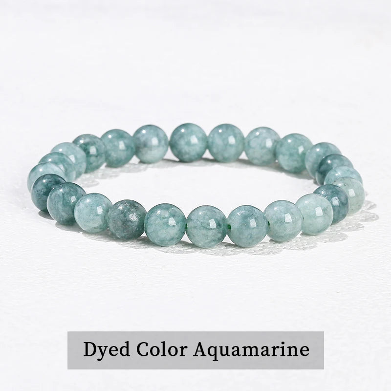 JD Natural Stone Beads Bracelet Amethyst Tiger Eye Crystal Quartz Agate Gem Beads Bangles Women Men Reiki Healling Jewelry Gift