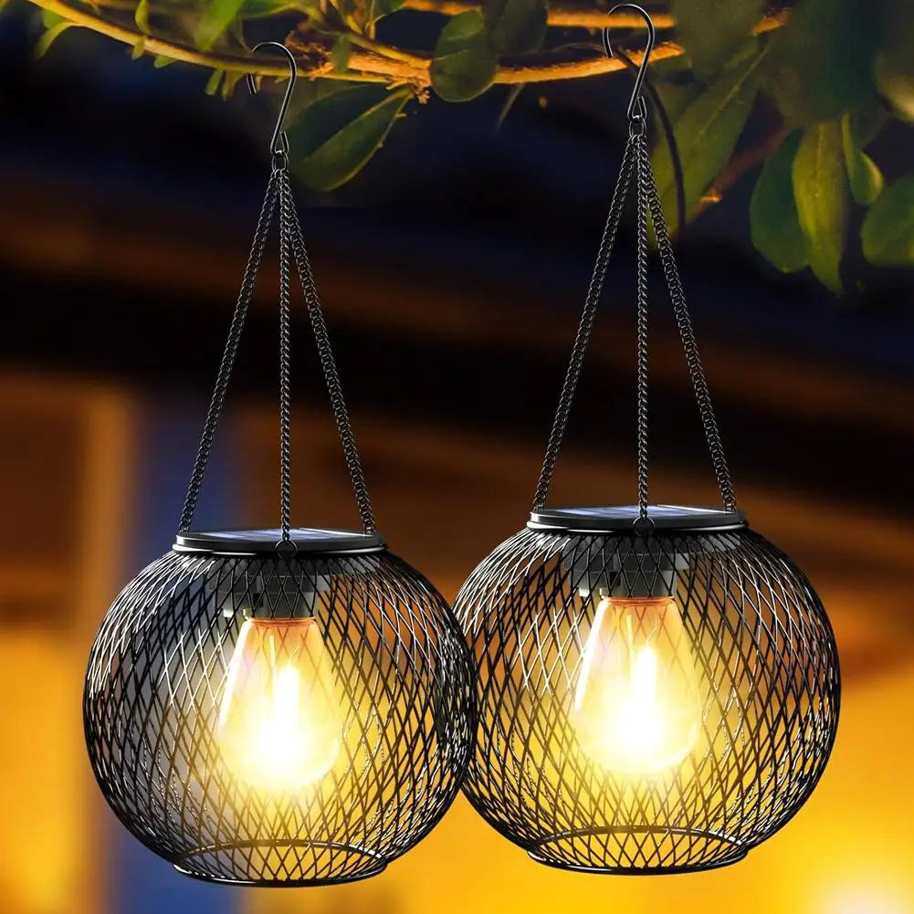 Outdoor Camping Solar Lights for Outside Decorative Solar Lantern Outdoor Hanging Lights Waterproof Solar Lanterns Garden Decor