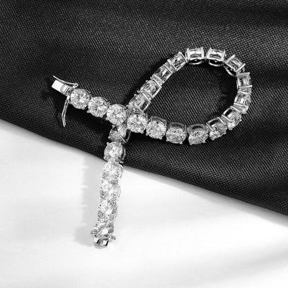 MooSuun 3mm--6.5mm Moissanite Diamond Tennis Bracelet for Women Men Luxury Fine Jewelry Pass Test S925 Sterling Silver