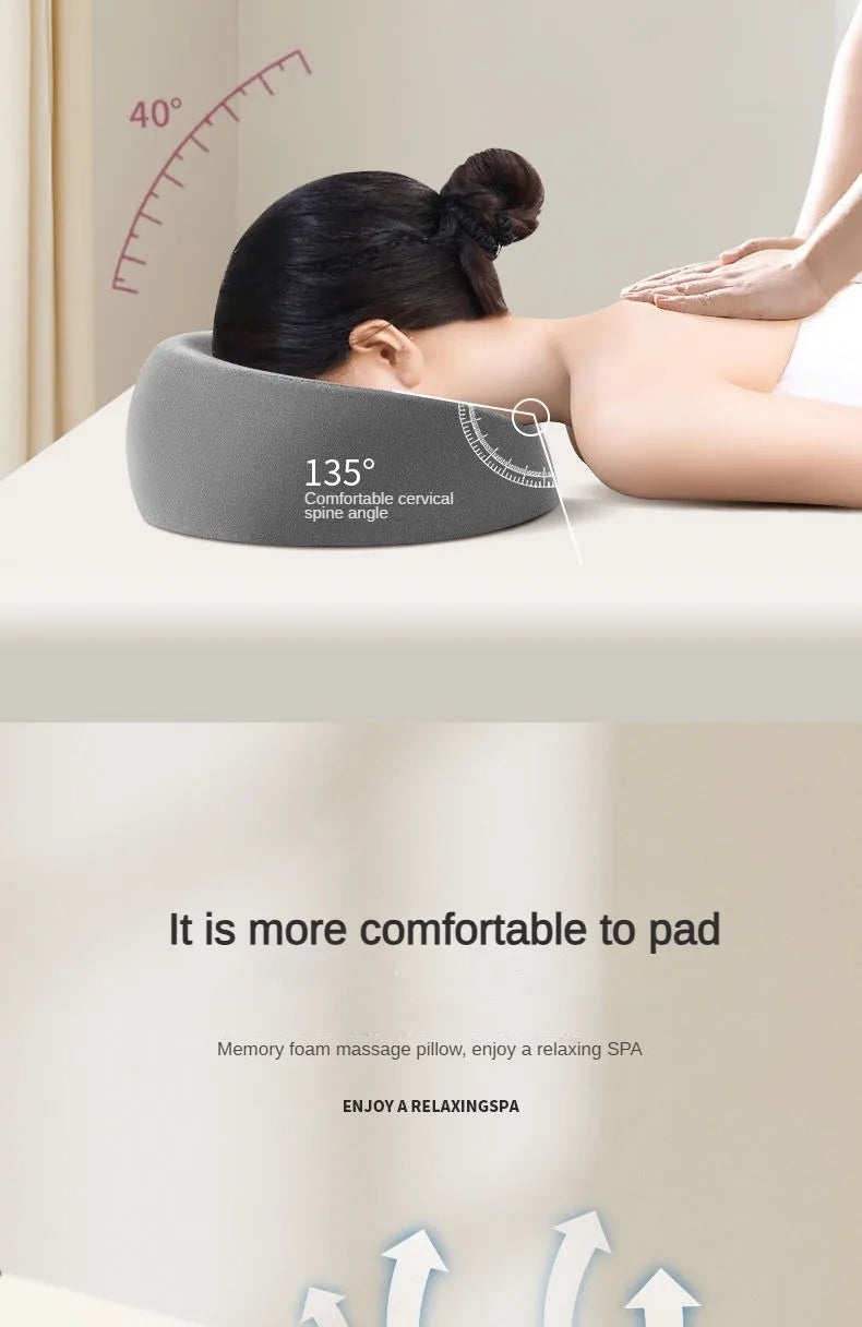 Face Down Pillow Prone Pillow for Prone Face Down Resting Comfort Memory Foam Ergonomics Home Massage Headrest for Beauty Salon