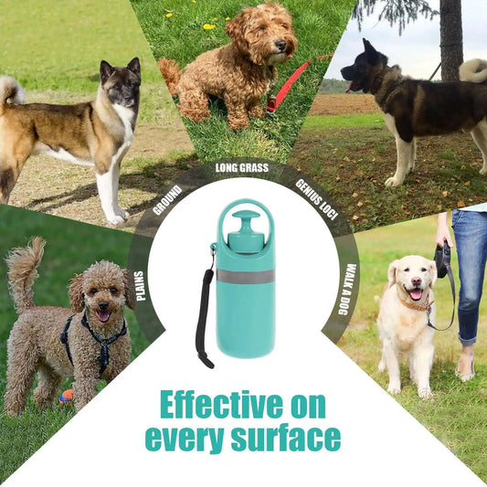 Portable Dog Pooper Scooper Outdoor Pet Waste Pick-up Cleaner Built-in Garbage Bag Handheld Pet Poop Grabber No Touch Design