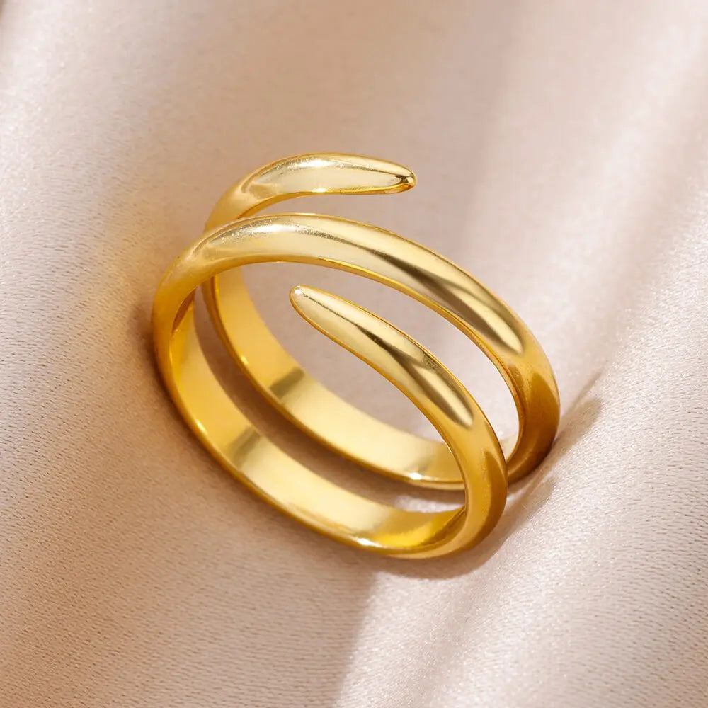 316L Stainless Steel Shell Rings for Women Adjustable Gold Color Little Star Open Rings Female Jewelry Weddings Gifts New Trendy