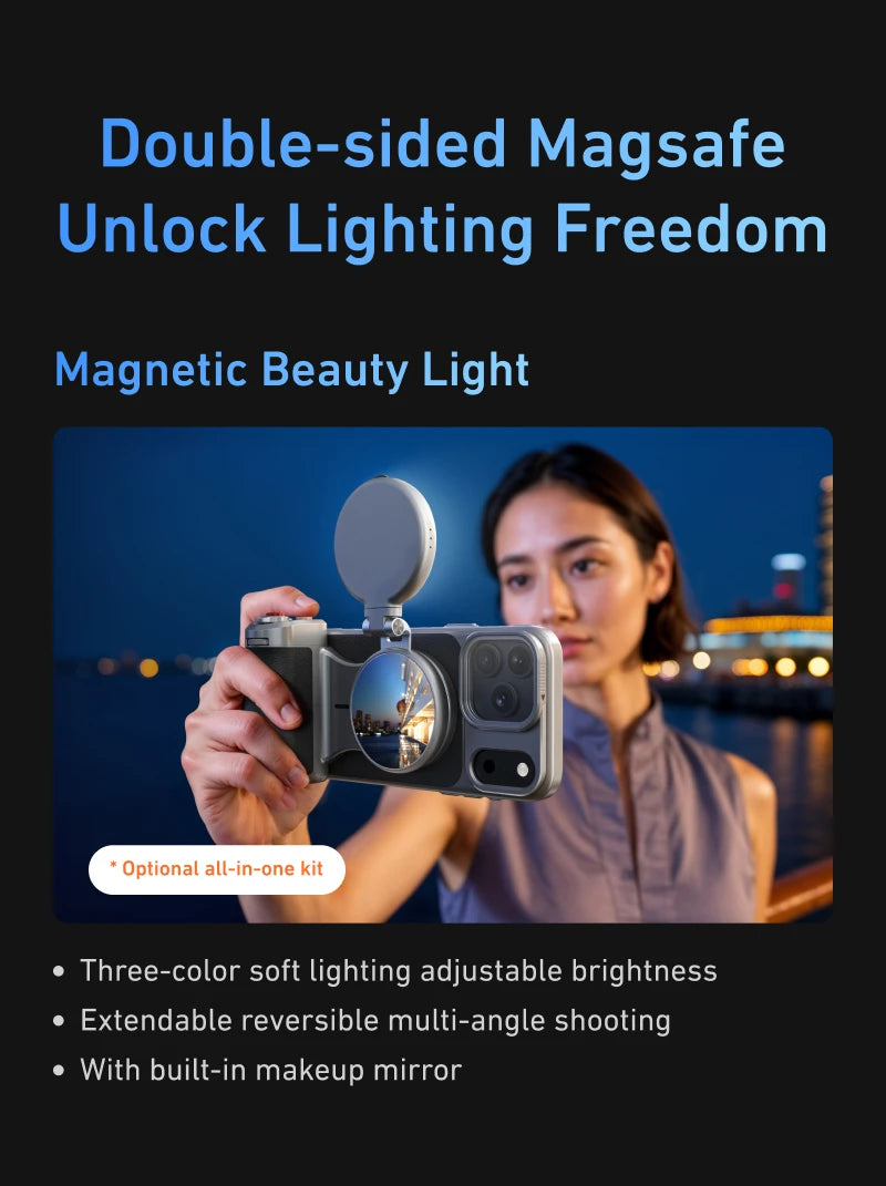 TELESIN Magnetic Master Grip Kit for iPhone 17 Pro ProMax Phone Camera Grip Standard Kit Graphene Cooling Case Handle Holder