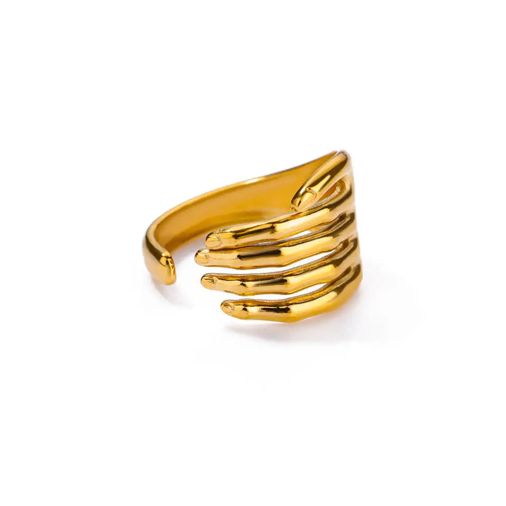 316L Stainless Steel Shell Rings for Women Adjustable Gold Color Little Star Open Rings Female Jewelry Weddings Gifts New Trendy