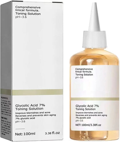 100ml Glycolic Acid 7% Toning Solution To Remove Acne and Moisturize Skin Rejuvenating Lotion