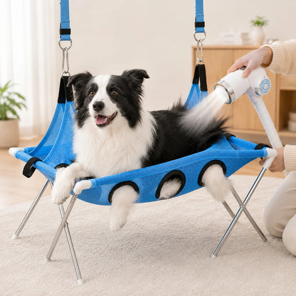 Pet Grooming Hammock Stand Foldable Dog Cat  Bathing Drying Sling Breathable Mesh Bath Helper for Small Pets