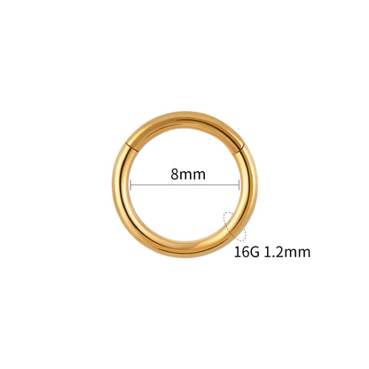 Right Grand ASTM F136 Titanium Hinged Hoop Nose Rings 20G 18G 16G Septum Ring Body Piercing Jewelry Helix Cartilage Rook Earring