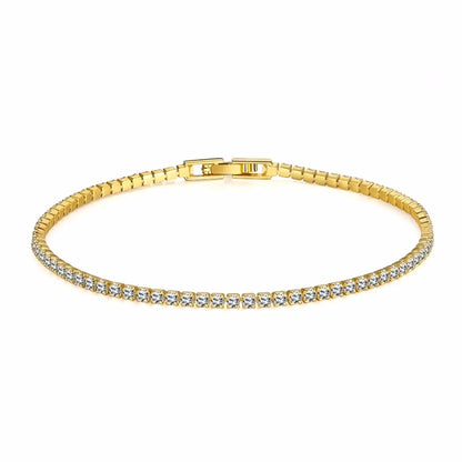 925 Sterling Silver Tennis Bracelet 2/4mm Cubic Zirconia for Women Mens Crystal Chain on The Hand Hip-hop Streetwear Jewelry
