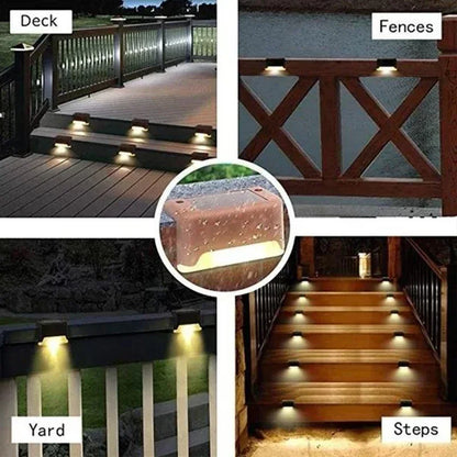 1/4/8/12/pcs Solar LED Lights Outdoor Garden Light Deck Lamp Solar Stairs Light Waterproof Solar Step Lamp Patio Garden Decor
