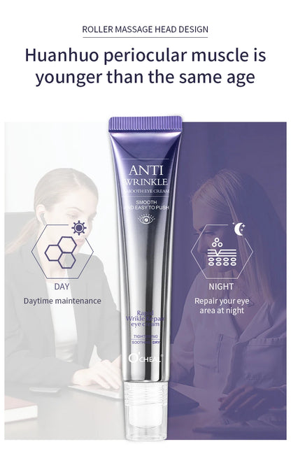 O'CHEAL Anti Wrinkle Anti Dark Circle Eye Cream Roller Massager Moisturizing Eye Bags Anti Aging Hyaluronic Acid Eye Skin Care