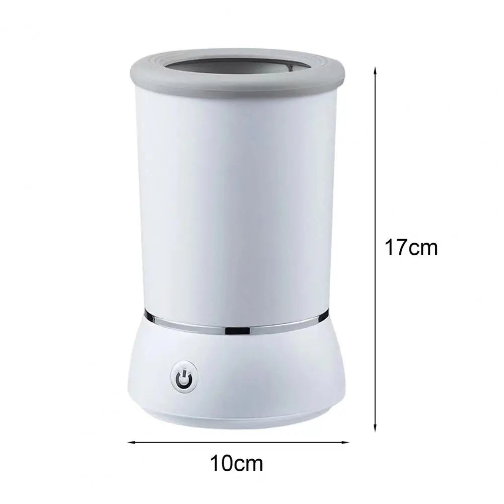 MUO Studios sleek white automatic pet paw cleaner with compact design and power button