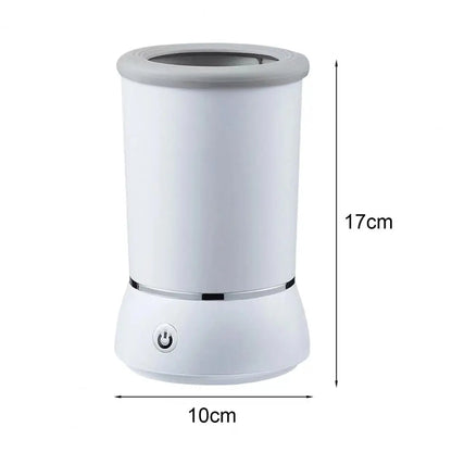 MUO Studios sleek white automatic pet paw cleaner with compact design and power button