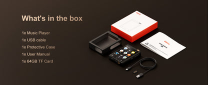 Hi-Fi MP3 Player with Bluetooth and WiFi, Oilsky Lossless DSD High-Resolution Digital Audio with 64GB Memory Card up to 1TB