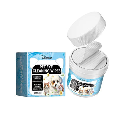 MUO Studios hypoallergenic pet wipes for gentle eye cleaning with 60 pieces for dogs and cats