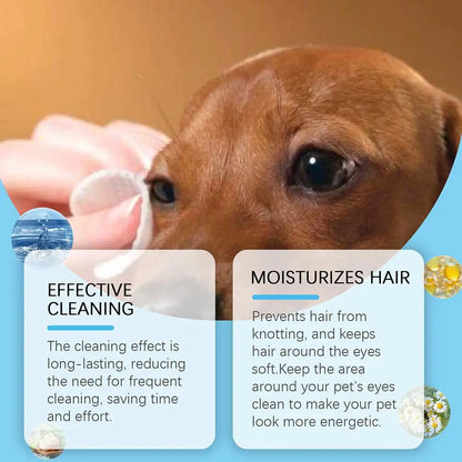 Close-up of a brown dog being cleaned with hypoallergenic pet wipes from MUO Studios for effective cleaning and moisturizing hair
